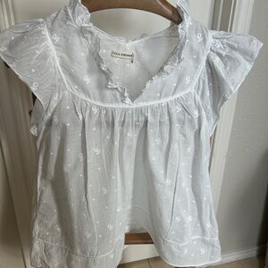 Ulla Johnson Cream Embroidered Blouse